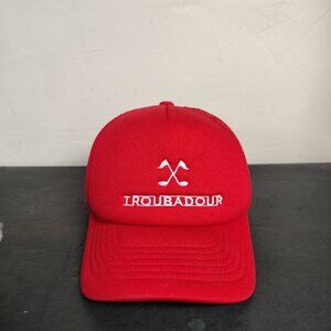 Troubadour Golf Club Hat Cap Snap Back Trucker Mesh Red White Yupoong Classics